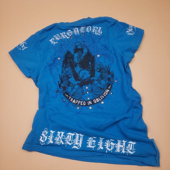 Vintage y2k Blac Label Pink Impure Hearts Womens studded Top M - Picture 3 of 15